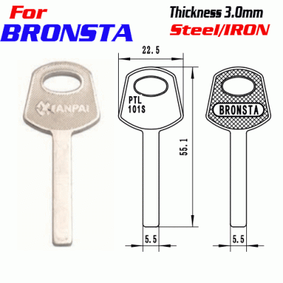 F-334 Steel Thickness 3.0mm BRONSTA door key blanks