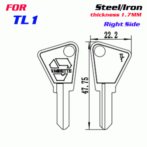 F-273 Steel Thickness 1.7mm TL1 door key blanks Right side