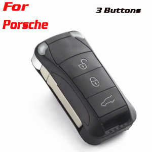 CKS-269 Flip Remote Key Shell Case Fob for Porsche 3 Buttons