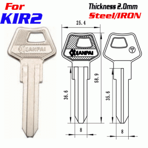 F-326 Steel Thickness 2.0mm KIR2 door key blanks