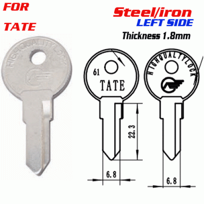 F-173 Steel Thickness 1.8mm VVP door key Blank LEFT SIDE