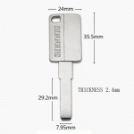 F-377 Thickness 2.4mm New Zinc alloy 29mm.2 House keys