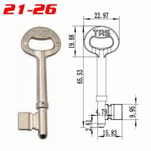 S-004 21-26 TRS Zinc alloy key blank for door locks