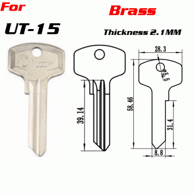 M-089 Brass Thickness 2.1mm UT-15 House key Blanks
