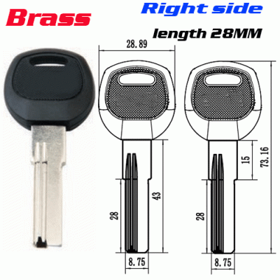 K-278 Length 28mm locksmith key blanks wholesale