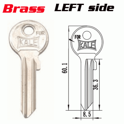 M-026C Brass House key Blanks For Kale Suppliers Left side
