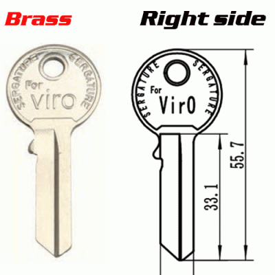 T-011 Brass Viro Key Blanks Right side Wholesale Suppliers
