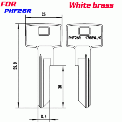 J-144 White brass PHF26R key blanks suppliers