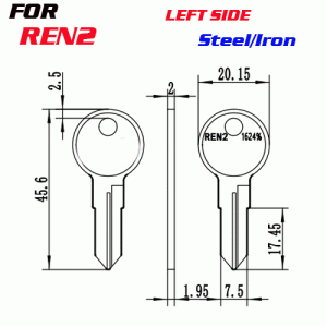 J-023 Steel Iron Thickness 2 mm REN2 House key Blanks Right