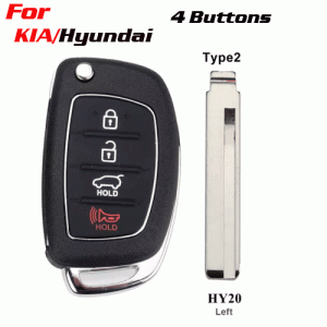 CKS-386 Flip Remote Car Key Shell Case For Hyundai 4 Buttons