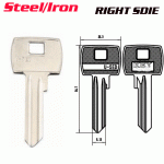 M-033A Steel Iron U-5ED security door key blanks Right side
