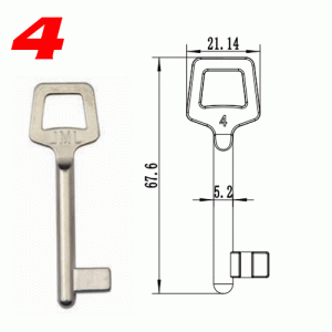 S-008 4 Zinc alloy key blank for door locks
