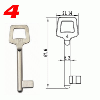 S-008 4 Zinc alloy key blank for door locks