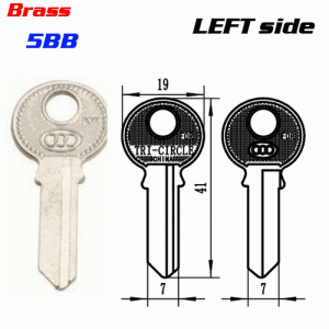 T-031 5BB door key blank LEFT side Wholesale