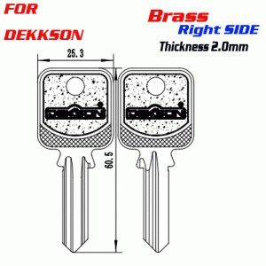 F-175 Brass Thickness 2.0mm DEKKSON door key Blank right SIDE