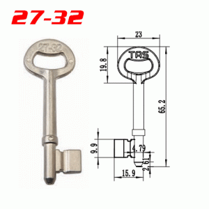 S-005 27-32 TRS Zinc alloy key blank for door locks