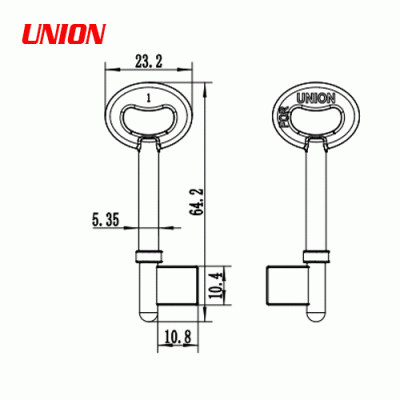 S-025 Number Union Zinc alloy key blank for door locks
