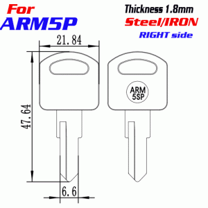 F-361 Steel Thickness 1.8mm ARM5SP door key blanks Right Side