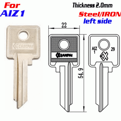 F-311 Steel Thickness 2.0mm AIZ-1 door key blanks left side