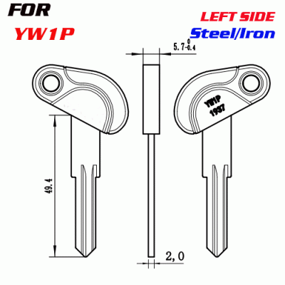 J-001 Steel iron Thickness 2mm YM1P Key Blanks Wholesale