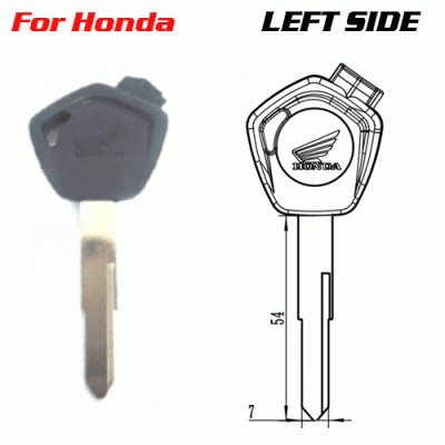 Z-028 Factory-Direct Honda Motorcycle Key Blank Left side