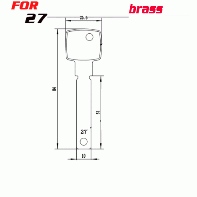 J-122 Brass number 27 door key blanks Suppliers