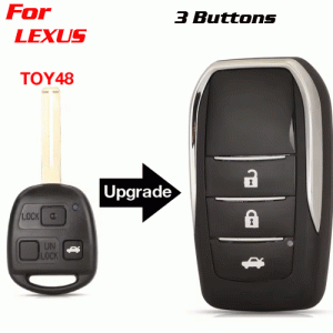 CKS-342 3 Buttons Modified Flip Remote Key Shell Case For Lexu