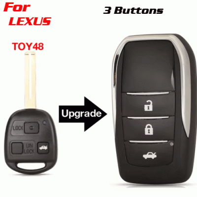 CKS-342 3 Buttons Modified Flip Remote Key Shell Case For Lexu