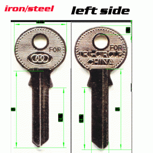 T-050 Iron door key blank LEFT side Wholesale H-224