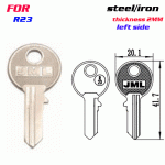 F-259 Steel Thickness 2mm R23 door key blanks LEFT side