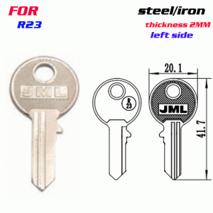 F-259 Steel Thickness 2mm R23 door key blanks LEFT side
