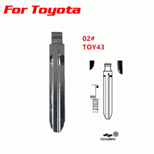 XH-B02 KD Key Blade TOY43 Uncut Blank For Toyota