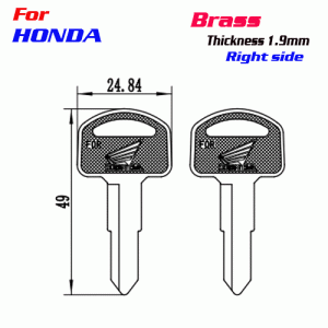 F-216 Brass Thickness 1.9mm Honda door key Blank left side