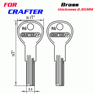 F-278 Brass Thickness 2.85mm CRAFTER door key blanks