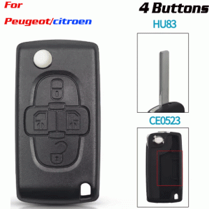 CKS-427 4 Buttons Remote Car Key Shell For Peugeot HU83
