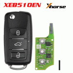 XEB510EN Super Remote Key VW B5 Flip 3 Button XT27B Super Chip