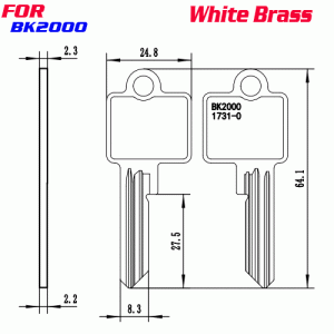 J-156 White Brass BK2000 House key Blanks Suppliers