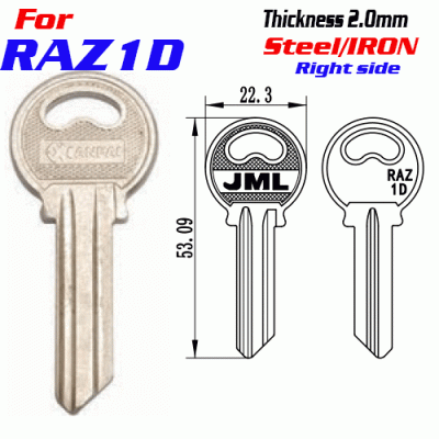 F-329 Steel Thickness 2.0mm RAZ1D door key blanks