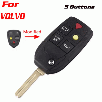 CKS-265 Modified Flip car key shell for Volvo 5 Buttons