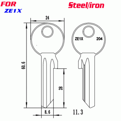 J-151 Steel Iron ZE1X House key Blanks Suppliers