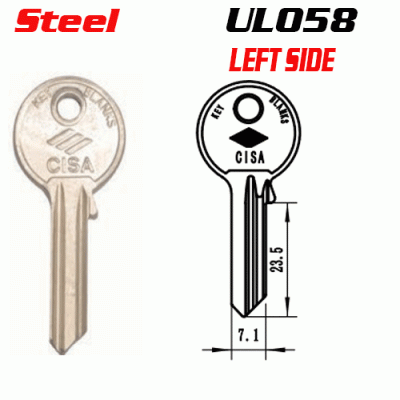 M-013d Steel Iron Universal UL058 House key Blanks LEFT SIDE
