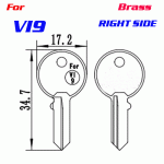 T-058 Brass VI9 door key blank Right side Wholesale