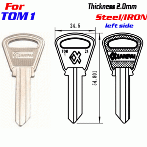 F-305 Steel Thickness 2.0mm tom1 door key blanks