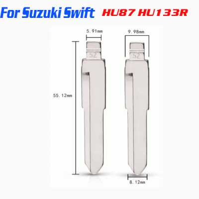 XH-B52 52 HU87 HU133R Metal Uncut Blank For Suzuki Swift