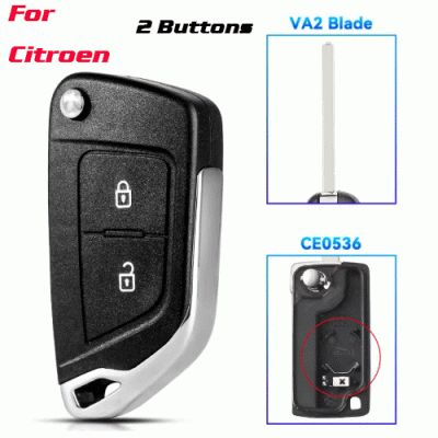 CKS-453 Modified Car Key Case For Citroen 2 Buttons VA2 blade