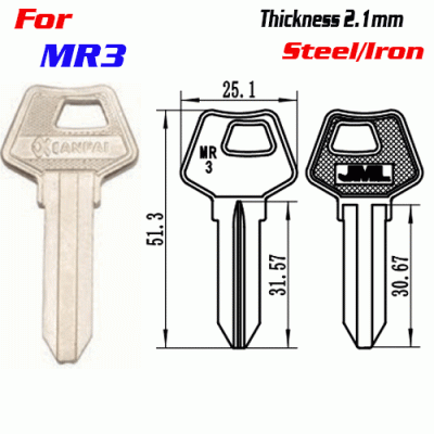 F-295 Steel Thickness 2.1mm MR3 door key blanks