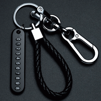 CK-12 Mobile phone number tag, braided rope, car keyChain
