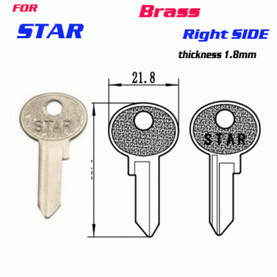 F-110 BRASS Thickness 1.8mm STAR door key Blank Right side
