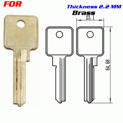 F-048 Brass Thickness 2.2 mm door key Blanks Suppliers