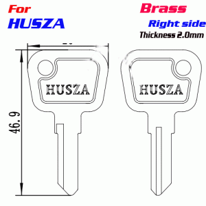 F-195 Brass Thickness 2mm HUSZA door key Blank Right side